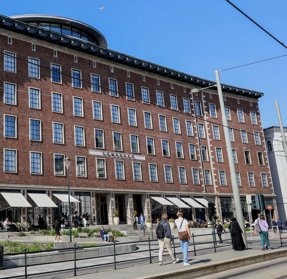 No edif&iacute;cio Sommerro, em Oslo, encontra-se o apartamento de tr&ecirc;s quartos adquirido por Erling Haaland em 2023 &mdash; Foto: Frode Hansen/Divulga&ccedil;&atilde;o
