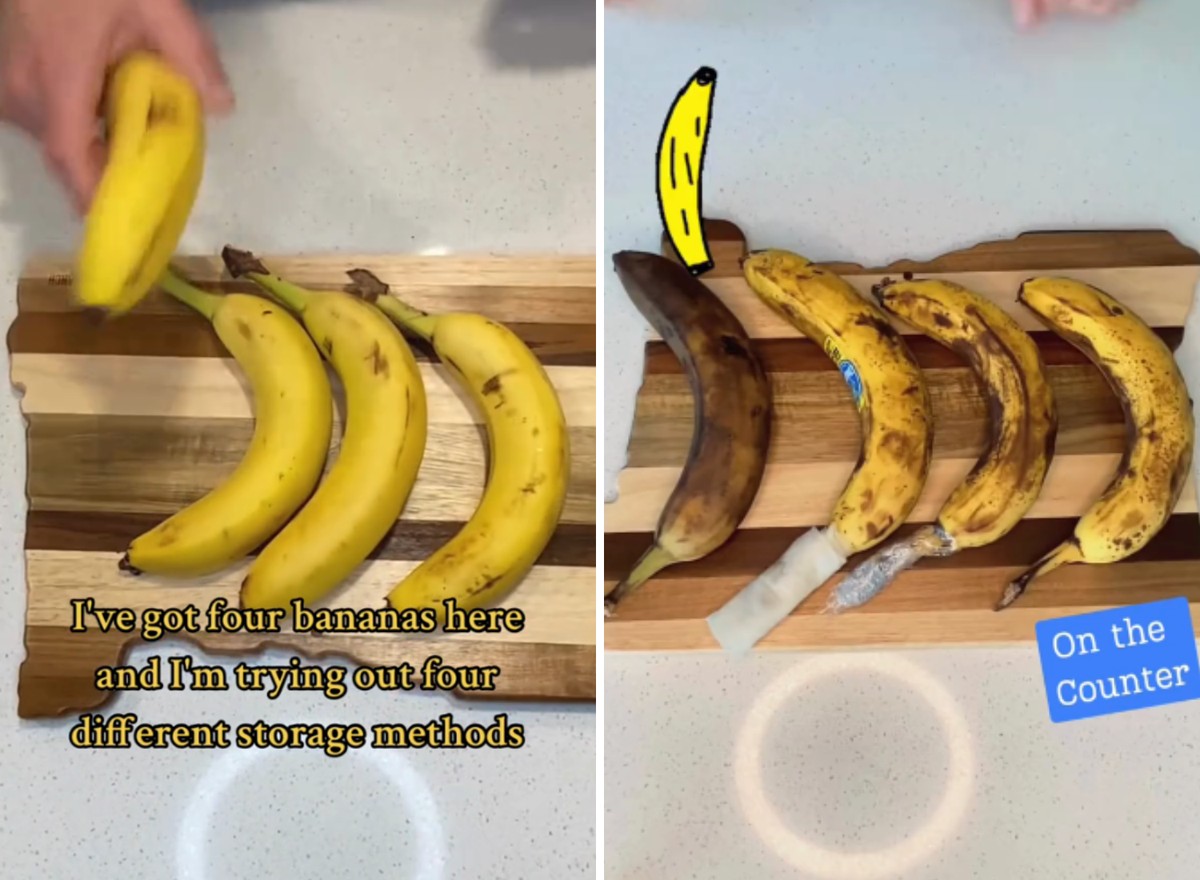 Qual a melhor maneira de armazenar bananas? Um tiktoker testou vários(02)