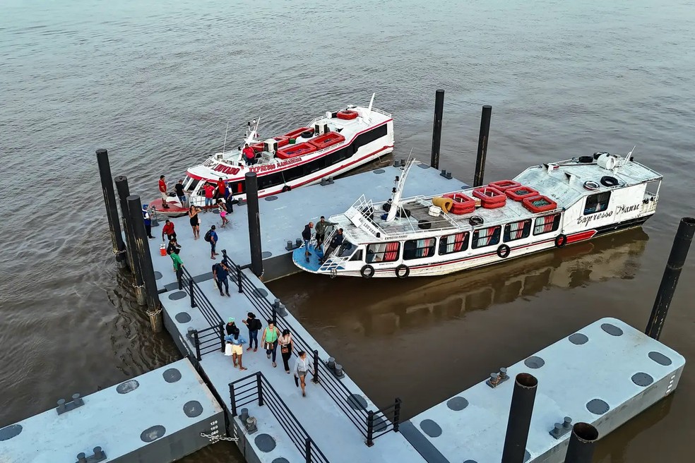 O novo Terminal Hidroviário Turístico de Icoaraci, em Belém, faz parte das obras da COP30 — Foto: Vinicius Pinto/Agência Pará/Divulgação