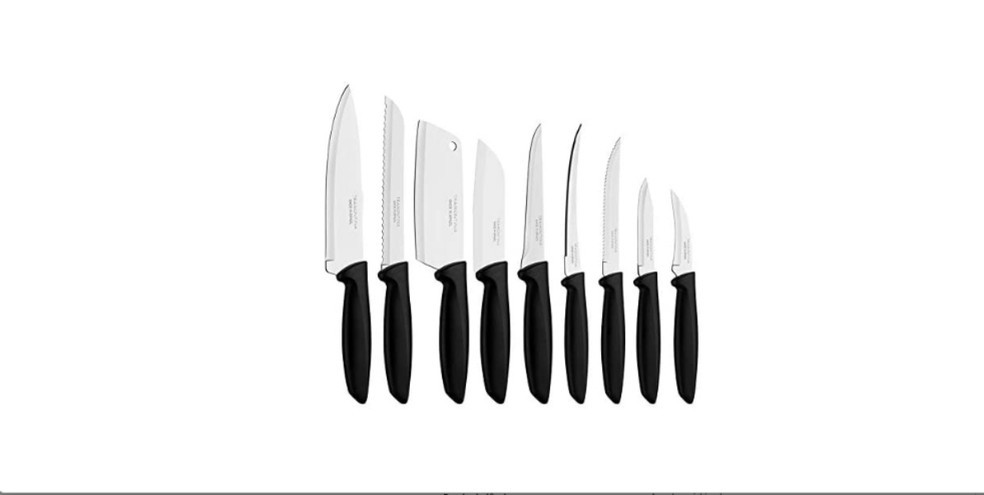Jogo de facas Chef aço inox 7 peças cabo antiaderente - Lccr - utensílios  para todo tipo de cozinha