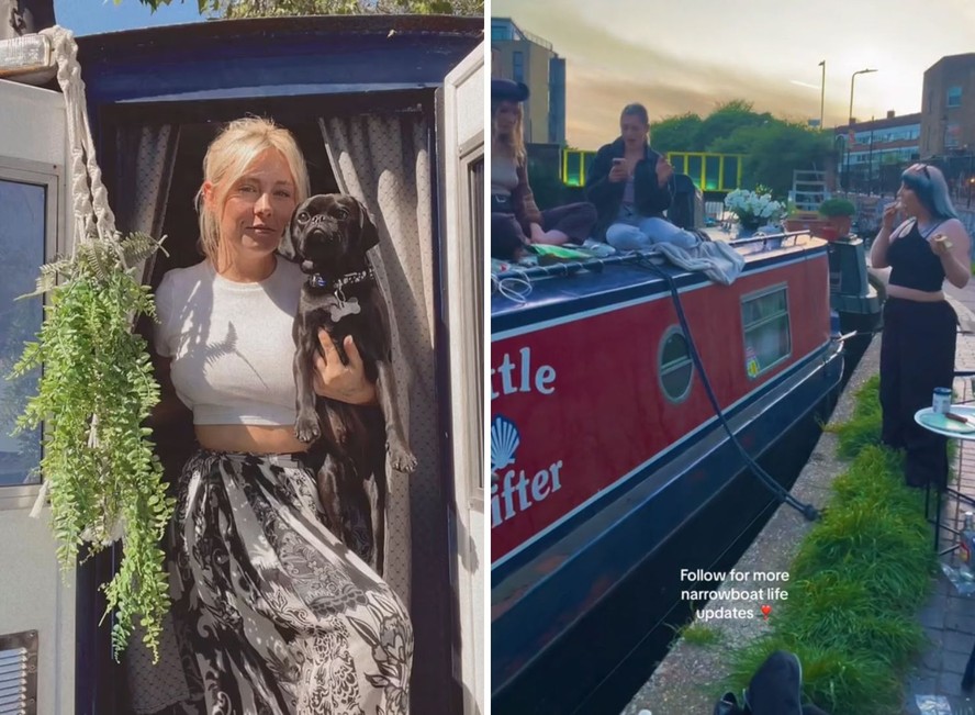 Uma jovem inglesa de 28 anos desistiu de pagar aluguel e resolveu se mudar para uma casa-barco em Londres