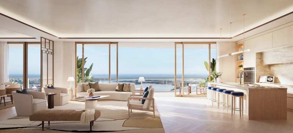 Messi comprou quatro apartamentos no mesmo prédio em Miami, o Cipriani Residences — Foto: The Boundary/Reprodução