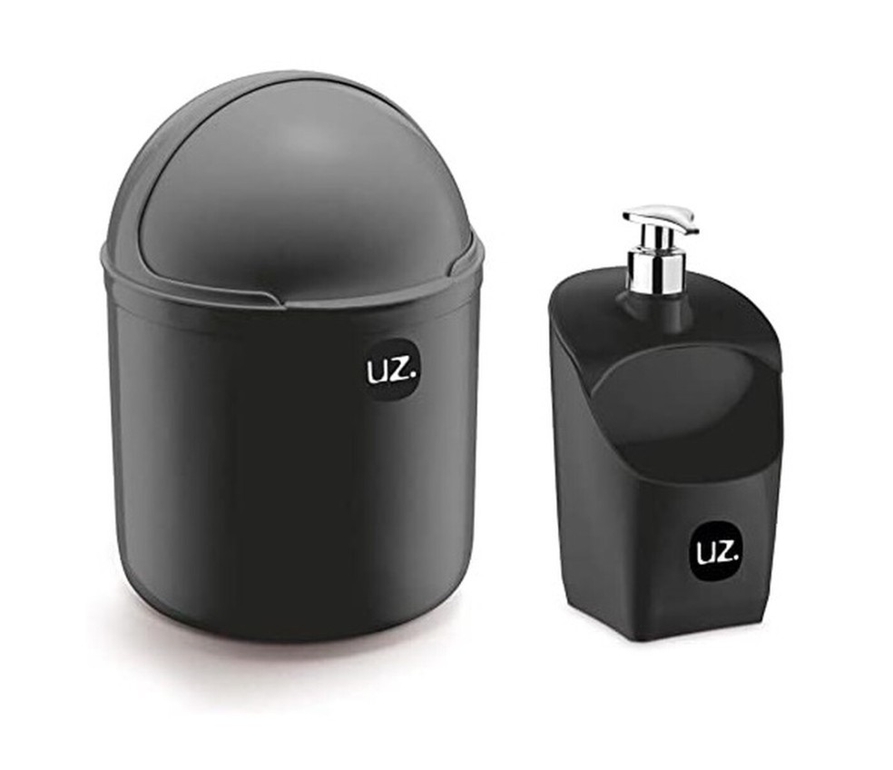 Kit lixeira de pia e porta detergente UZ — Foto: Reprodução / Amazon