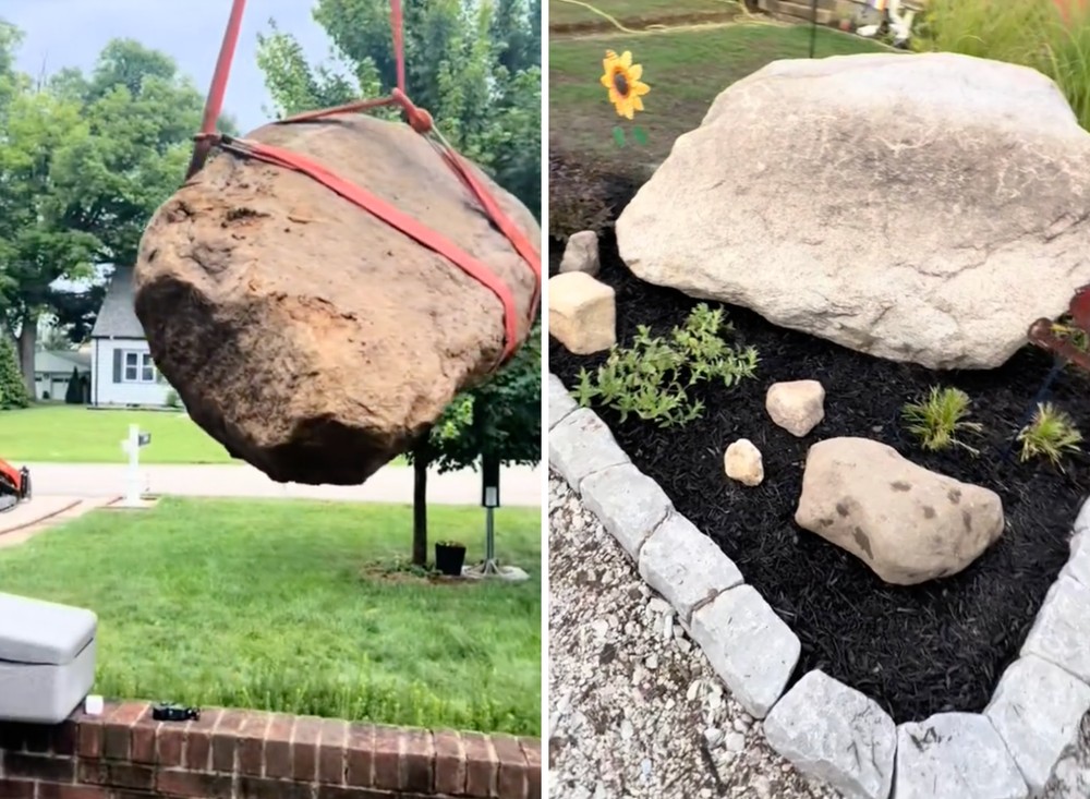 Ao tentar remover pedra do jardim, homem descobre rocha de mais de 4 ...
