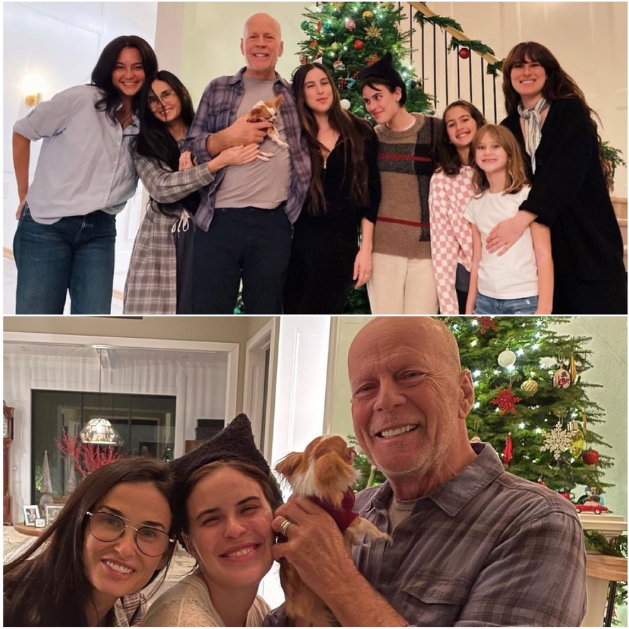 Demi Moore compartilha fotos com toda família em espírito de Natal