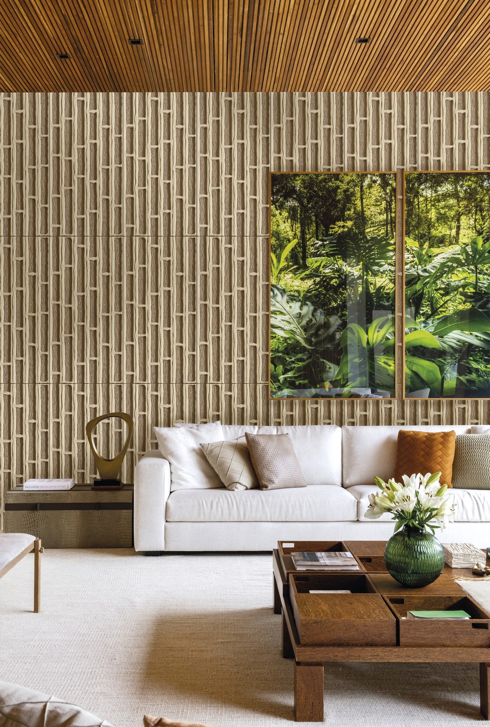 Disponível no formato 50x100 cm, o resultado da linha Bamboo, da Castelatto, é uma experiência sensorial — Foto: Castelatto/Divulgação