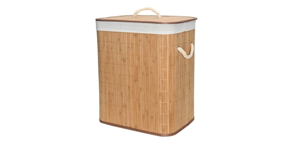 O cesto da marca Mimo Style é fabricado em bambu natural renovável com acabamento natural — Foto: Reprodução / Amazon