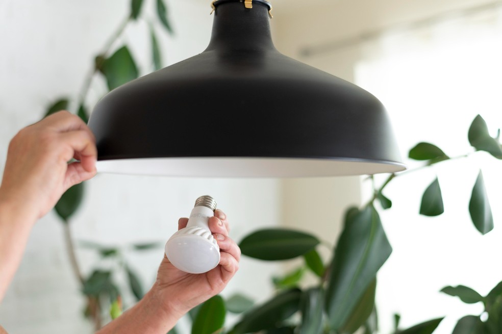 Uma forma de começar a implementar atitudes para que sua casa seja ecoeficiente é a substituição de lâmpadas tradicionais por modelo LED, mais econômicas que as incandescentes  — Foto: Freepik/Creative Commons