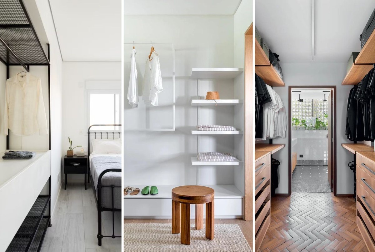 Closet aberto simples: dicas para montar o seu e 10 modelos para se ...