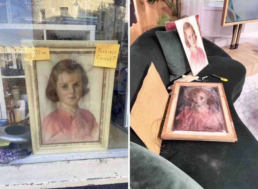 A compradora do quadro da menina de rosa resolveu leiloar o objeto para se livrar de uma 'maldição'