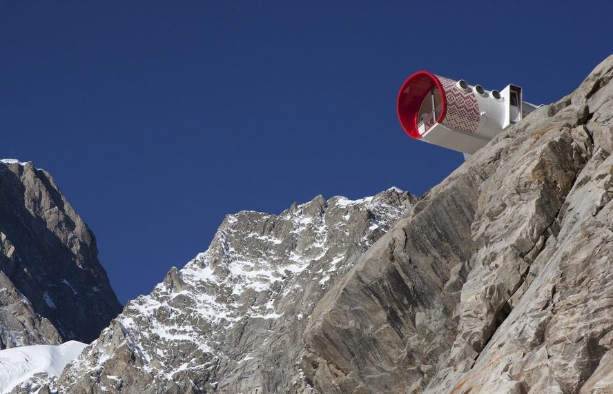 O acampamento Gervasutti é um local aberto aos alpinistas que desbravam a região do Mont Blanc, nos Alpes da Itália