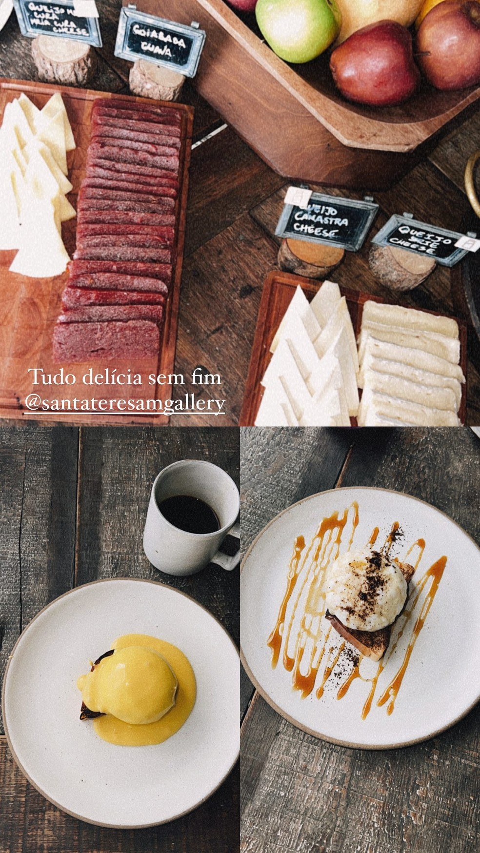 Fernanda Paes Leme toma café da manhã em hotel luxuoso — Foto: Reprodução/Instagram