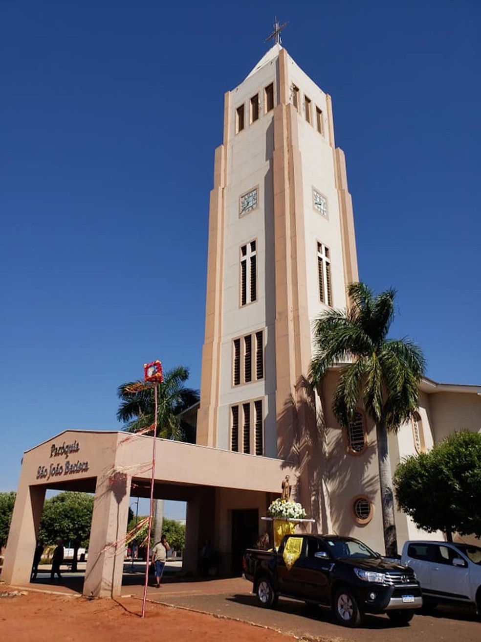 A Paróquia de São João Batista é um dos pontos turísticos da cidade de Palestina, em São Paulo — Foto: Prefeitura de Palestina / Divulgação