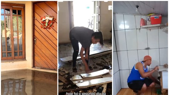 Moradores do RS mostram nas redes como estão suas casas após as enchentes