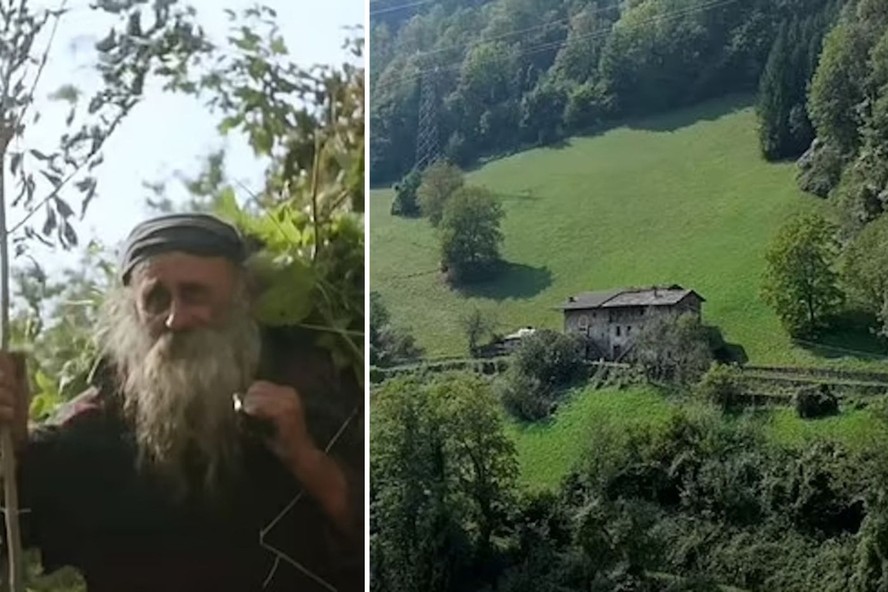 O italiano Flaminio e sua casa de fazenda isolada em um colina
