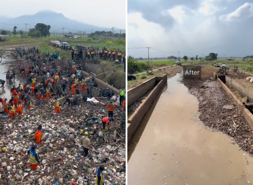 Influencers reúnem centenas de pessoas para remover lixo de rios e praias da Indonésia