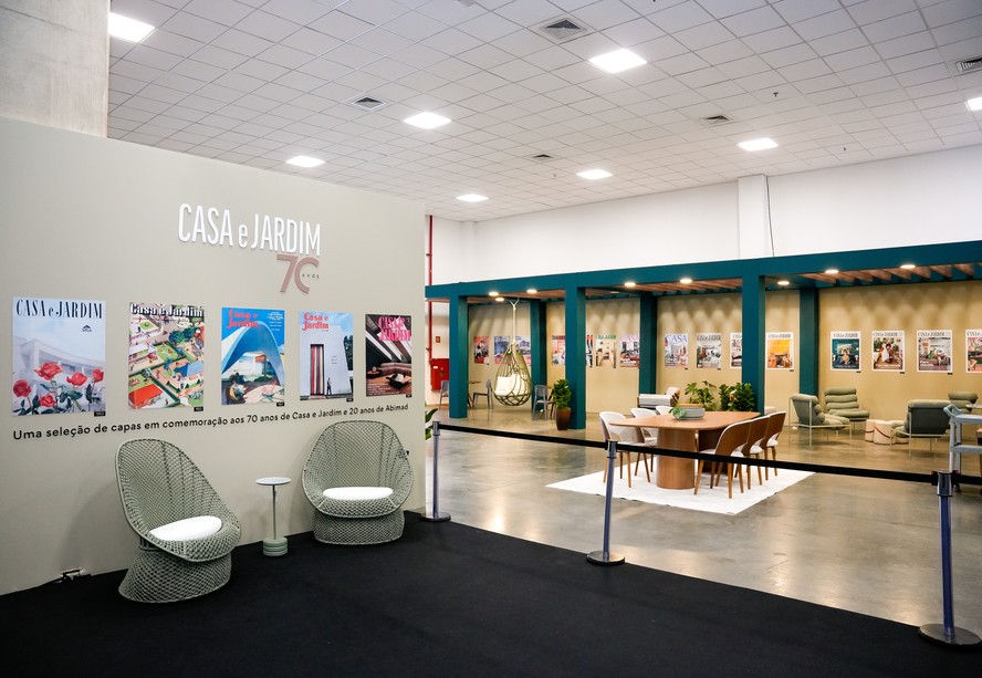 A Sala de Imprensa da ABIMAD'36, no São Paulo Expo, tem curadoria de Casa e Jardim