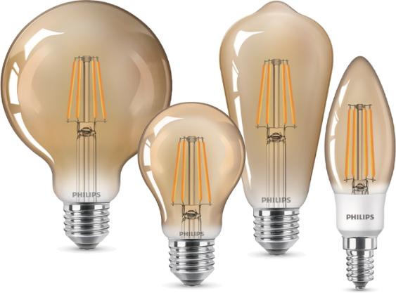 O design clássico e tradicional das lâmpadas LED de filamento, da Philips, pode ser usado tanto como decoração como iluminação nessa opção de presente. Os preços partem de R$ 19,90 — Foto: Philips / Divulgação