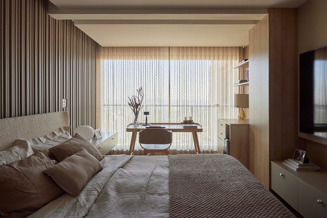 Quarto com home office: como decorar + 63 inspirações leves e atemporais