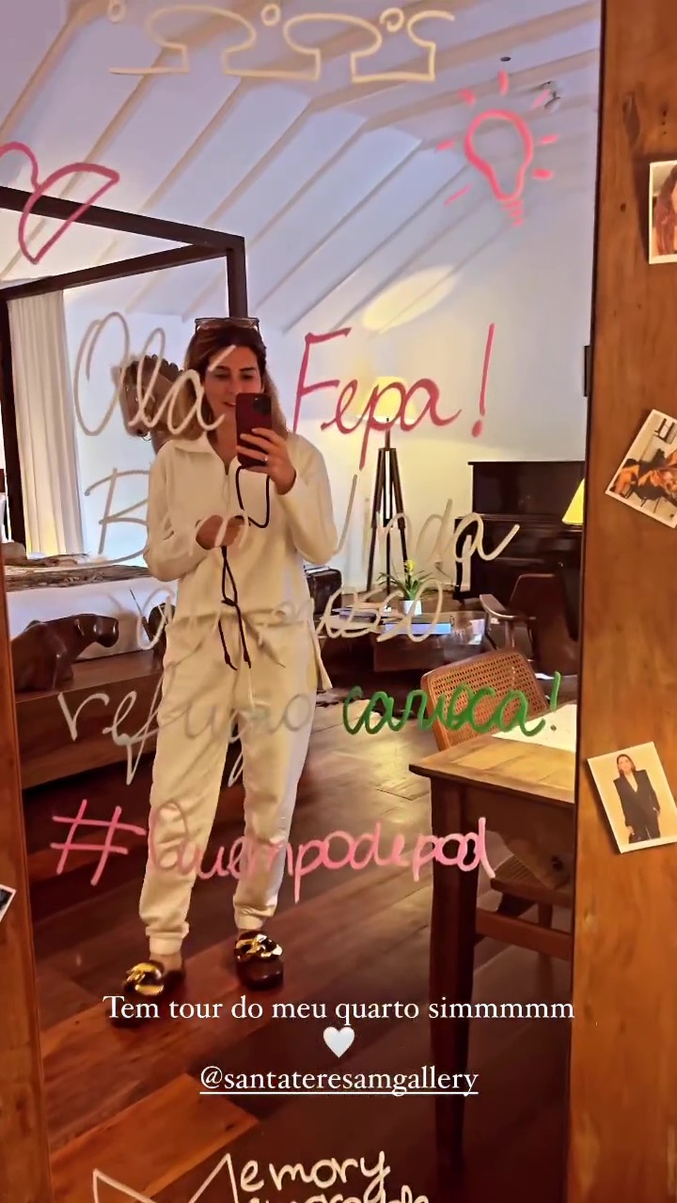 Fernanda Paes Leme em quarto de hotel — Foto: Reprodução/Instagram