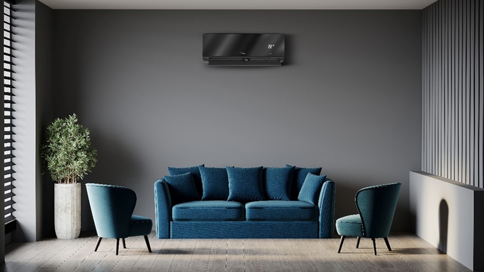 O modelo tem sistema de filtragem que elimina até 99,9% dos vírus e bactérias, e emite íons negativos que removem pólen e impurezas do ar — Foto: Divulgação