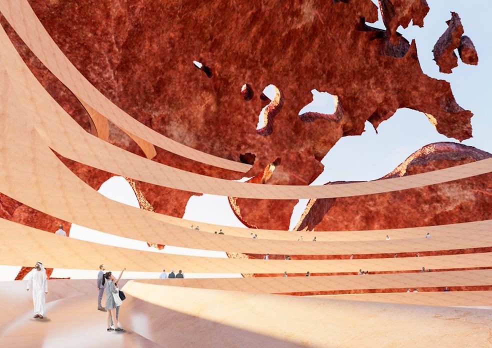 O projeto do museu foi inspirado no caminho espiral do Museu Guggenheim de Nova York (EUA) — Foto: Unesco / Kéré Architecture / Divulgação