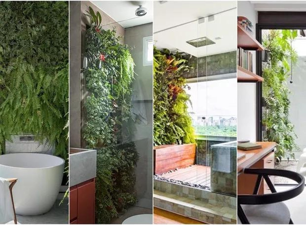 4 ideias de jardim vertical no banheiro