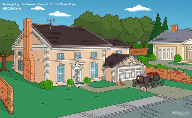 A casa dos Simpsons reimaginada em 8 estilos arquitetônicos diferentes