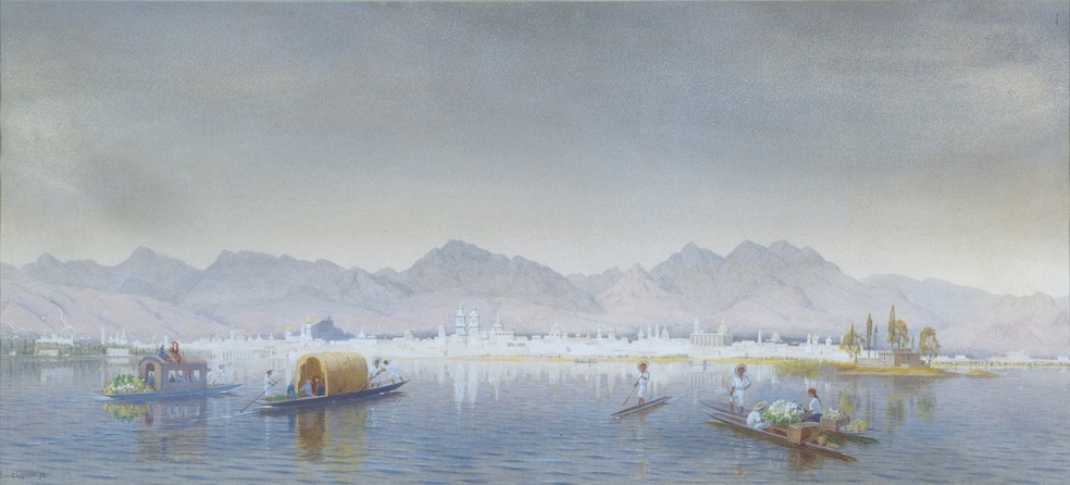 Vista da Cidade do México a partir do lago Texcoco, em pintura de Conrad Wise Chapman de 1874. A obra retrata a paisagem da região quando o lago ainda era visível e ocupava parte da área onde a cidade se desenvolveu — Foto: Conrad Wise Chapman/Domínio Público