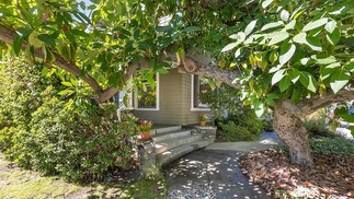 A entrada da casa é bem atrativa, com árvores e plantas — Foto: Hillary Campbell / TMZ / Reprodução