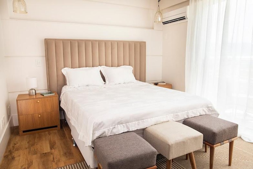 O colchão deve ter um tamanho que seja ideal para o cômodo e para seu sono. (Foto: Reprodução/Shoptime) — Foto: Casa e Jardim