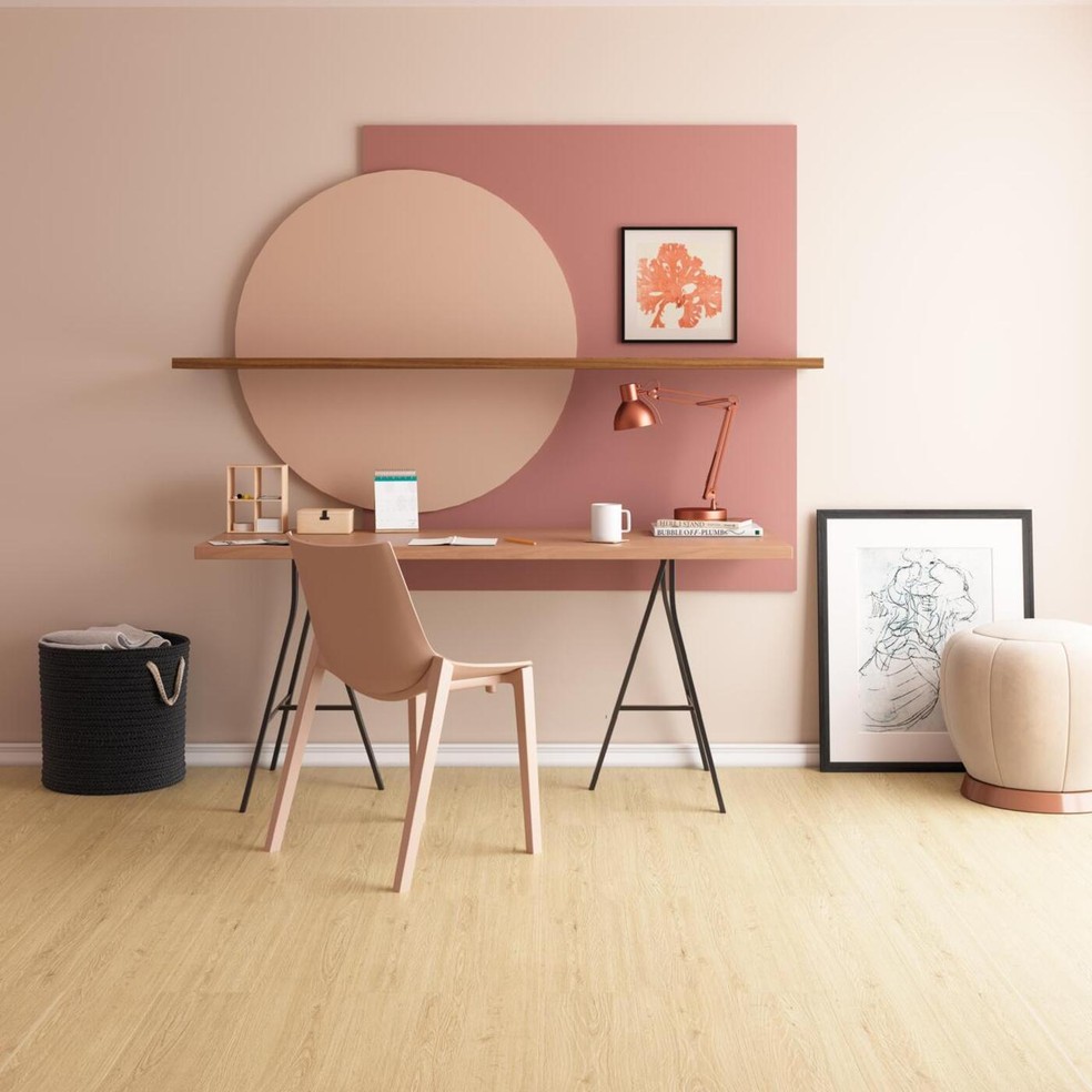 Neste ano, a proposta da Durafloor envolveu uma nova harmonização de cores, com produtos que trazem personalidade — Foto: Durafloor/Divulgação