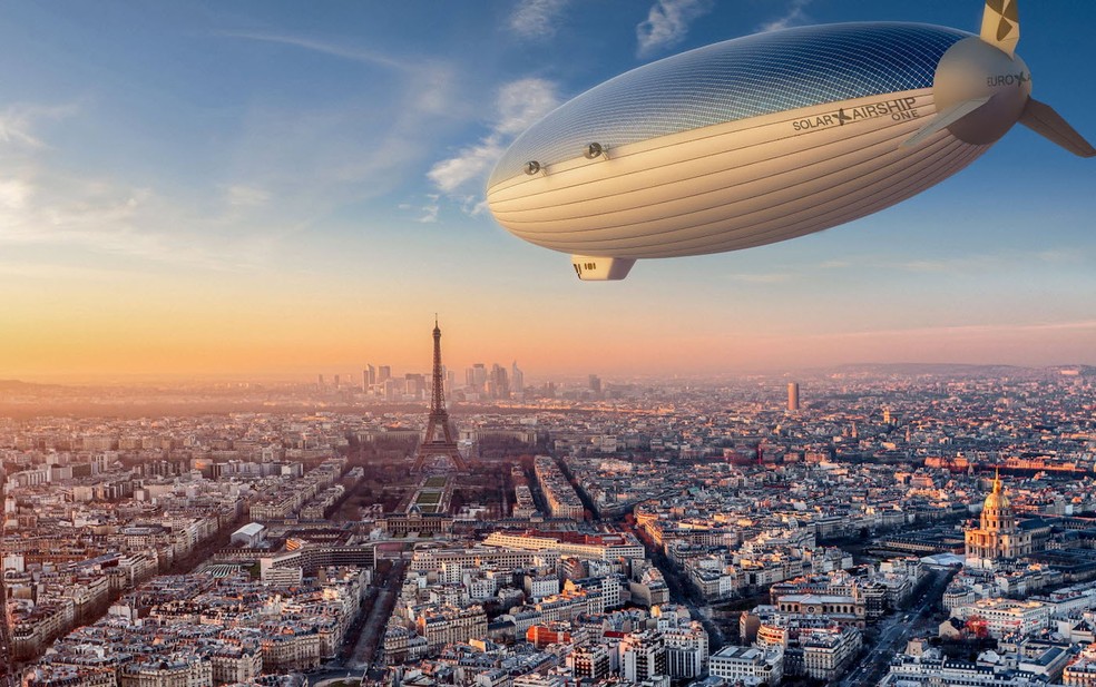 O balão em formato de baleia está programada para percorrer 25 países em 2026 — Foto: Euro Airship / Reprodução
