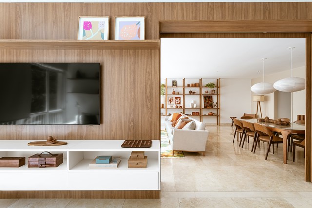 Apartamento tem projeto que mescla alma brasileira com a sobriedade