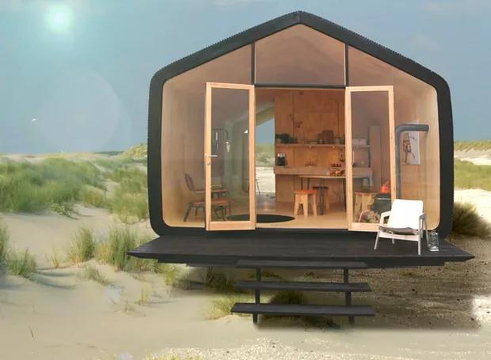 A casa pode ser construída em qualquer lugar: praia, campo ou cidade (Foto: Divulgação/Wikkel House) — Foto: Casa_papelão_Wikkel_House (Foto: Divulgação/Wikkel House)