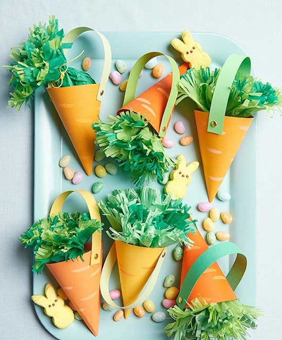 As cestinhas feitas de papel podem servir de decoração e para guardar chocolates — Foto: Pinterest / Better Homes and Gardens / Reprodução