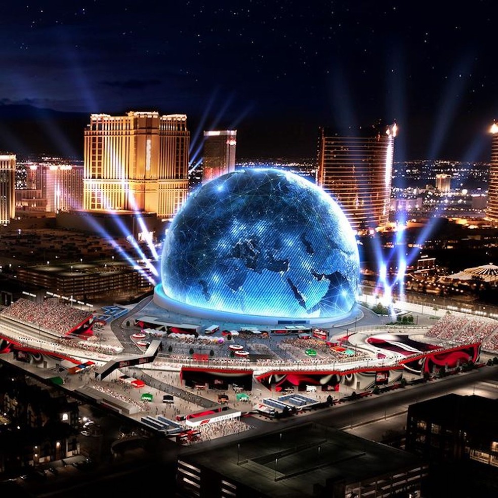 Maior Estrutura Esf rica Do Mundo Acende As Luzes Pela 1 Vez Em Las Vegas