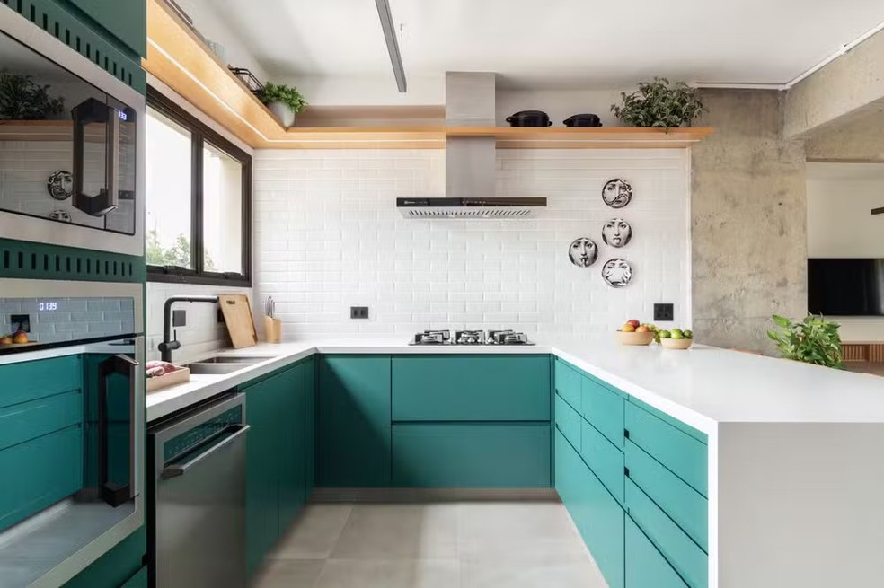 Armarios De Cozinha Verdes Brilhantes