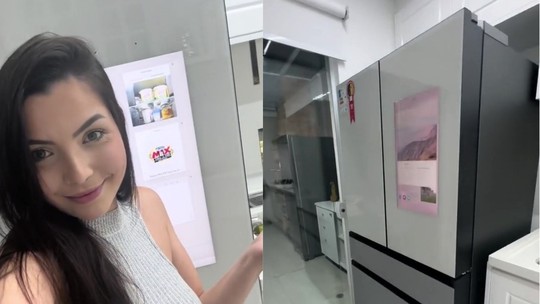 Tiktoker Caroline Aristides
compra geladeira tecnológica de R$ 35 mil e vídeo viraliza