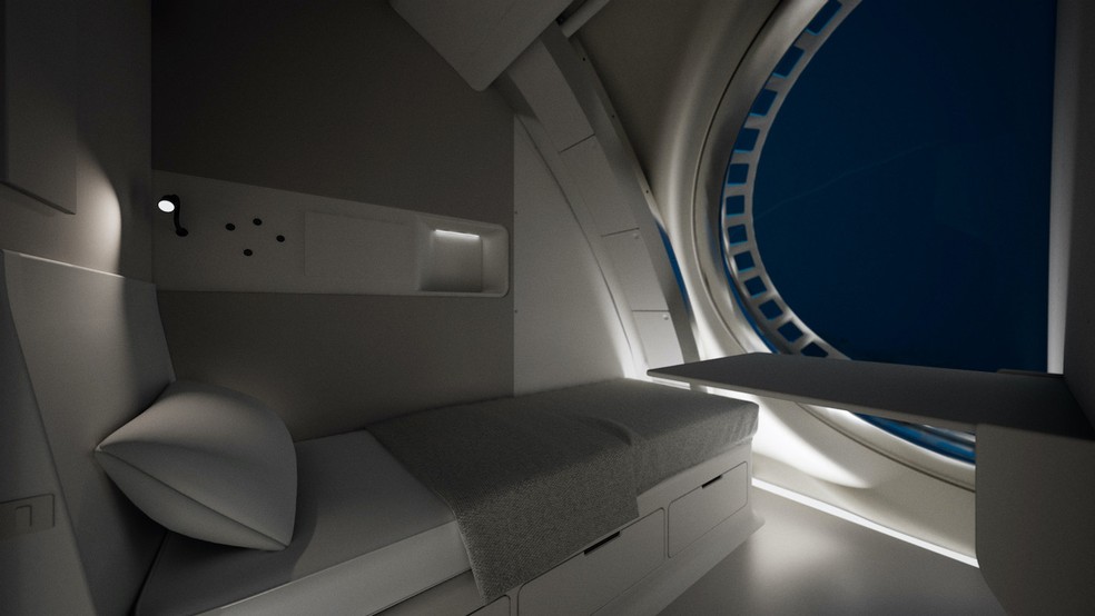 A cápsula Sentinel terá dormitórios para abrigar os cientistas — Foto: Deep / Reprodução