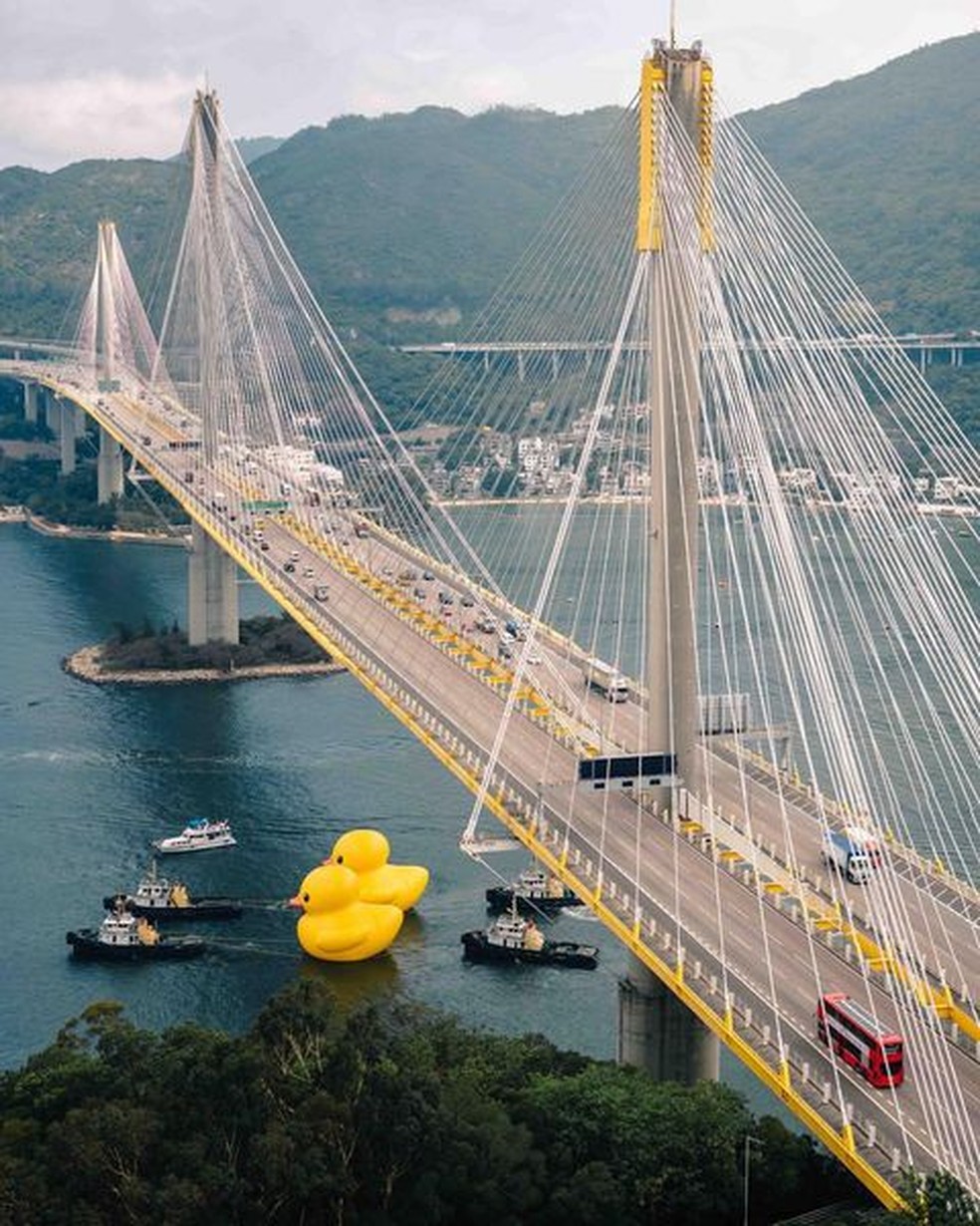 O retorno dos patos de borracha a Hong Kong tem curadoria da marca criativa AllRightsReserved — Foto: Instagram / @arr.allrightsreserved / Reprodução