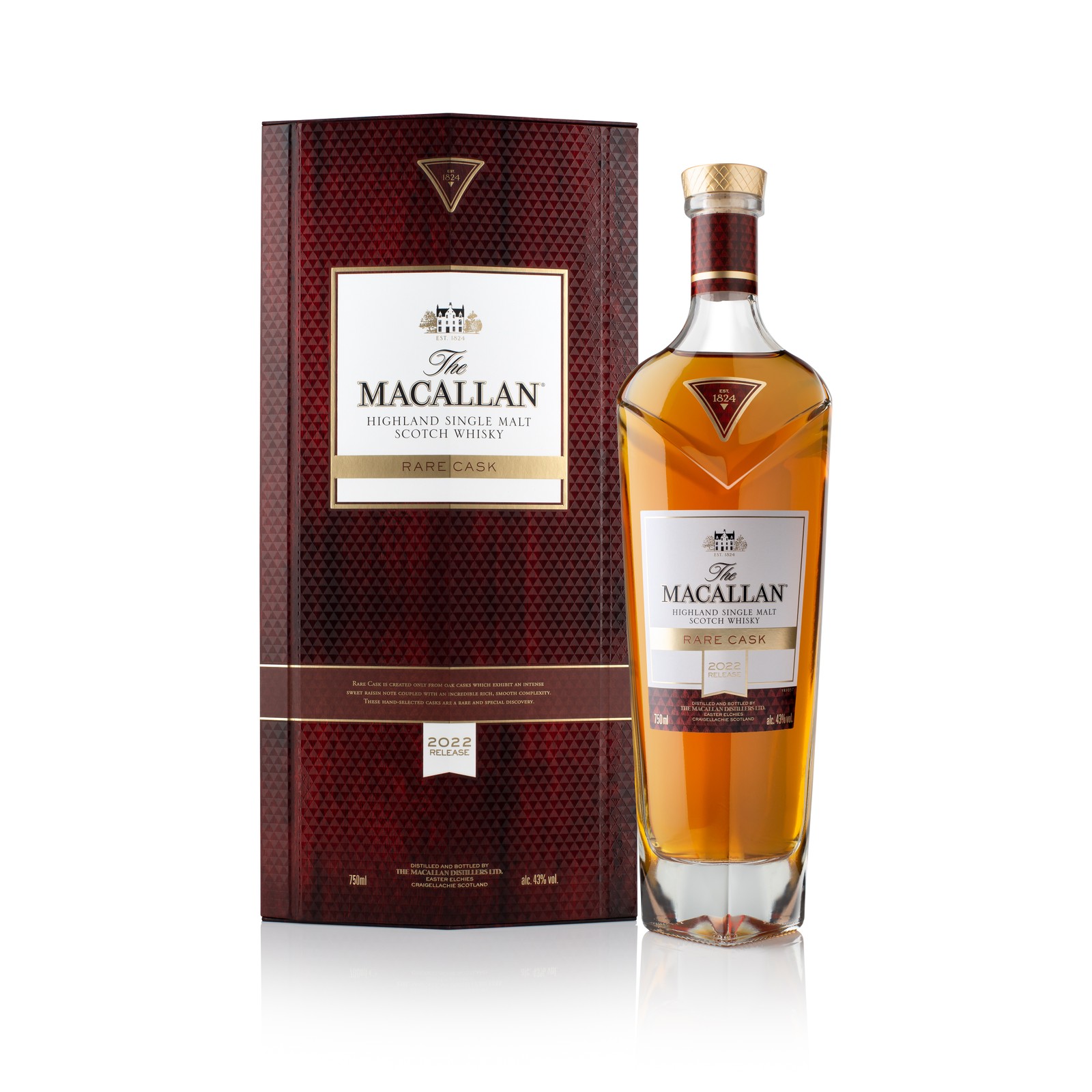 Uma das expressões mais raras da The Macallan, a Rare Cask traz um whisky sensorial de single malt para celebrar a ocasião. A garrafa da bebida está em torno de R$ 4.500 — Foto: The Macallan / Divulgação