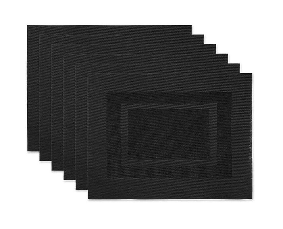 Jogo americano de tecido DII inclui seis peças retangulares na cor preta — Foto: Reprodução / Amazon