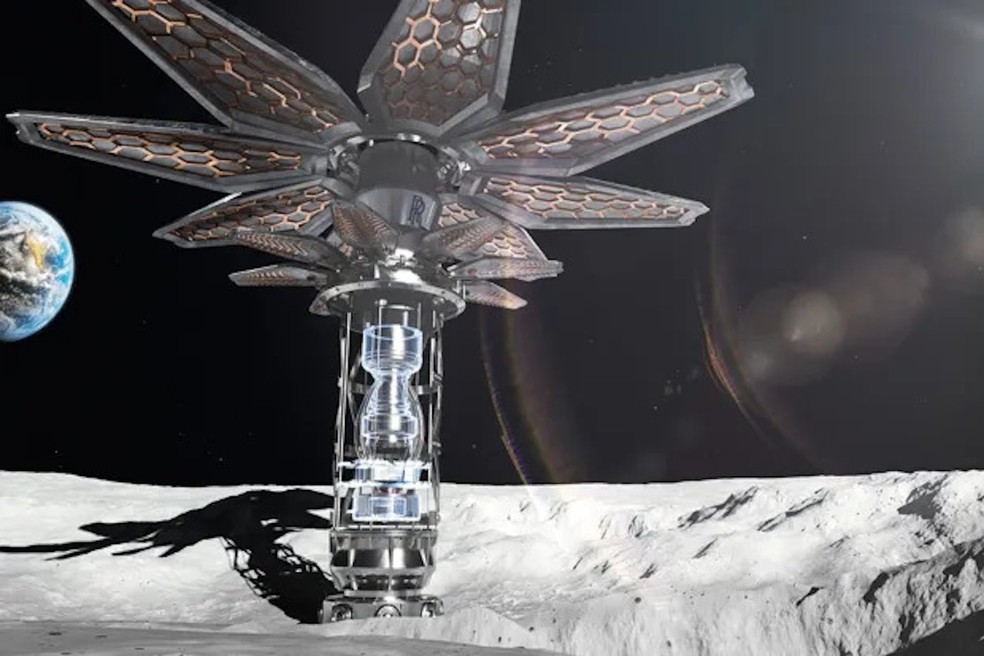 A Agência Espacial do Reino Unido e a Rolls-Royce planejam uma central nuclear futurista para a superfície lunar — Foto: Rolls-Royce / Divulgação