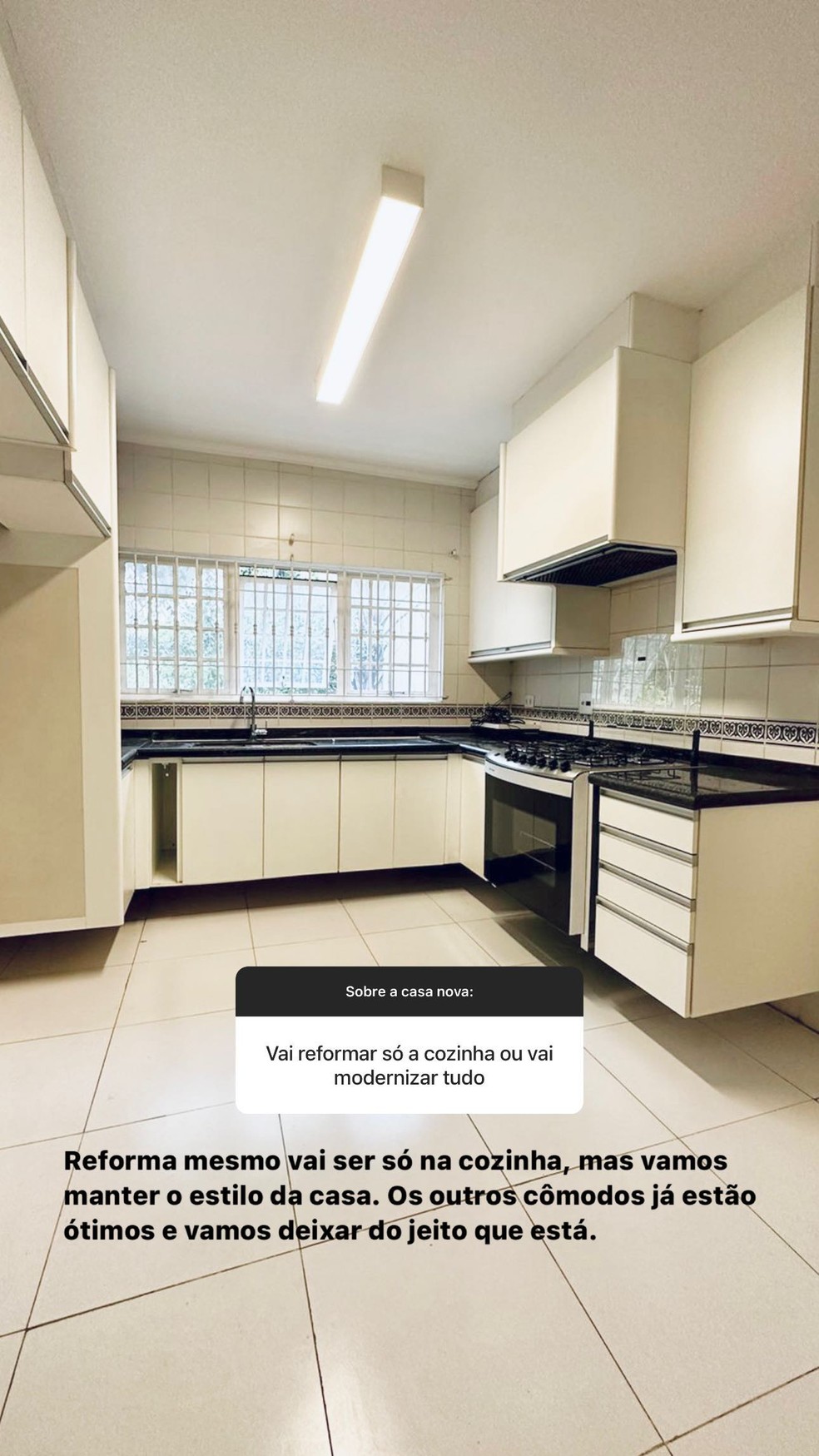 Paula Amorim mostra cozinha da nova casa — Foto: Reprodução / Instagram