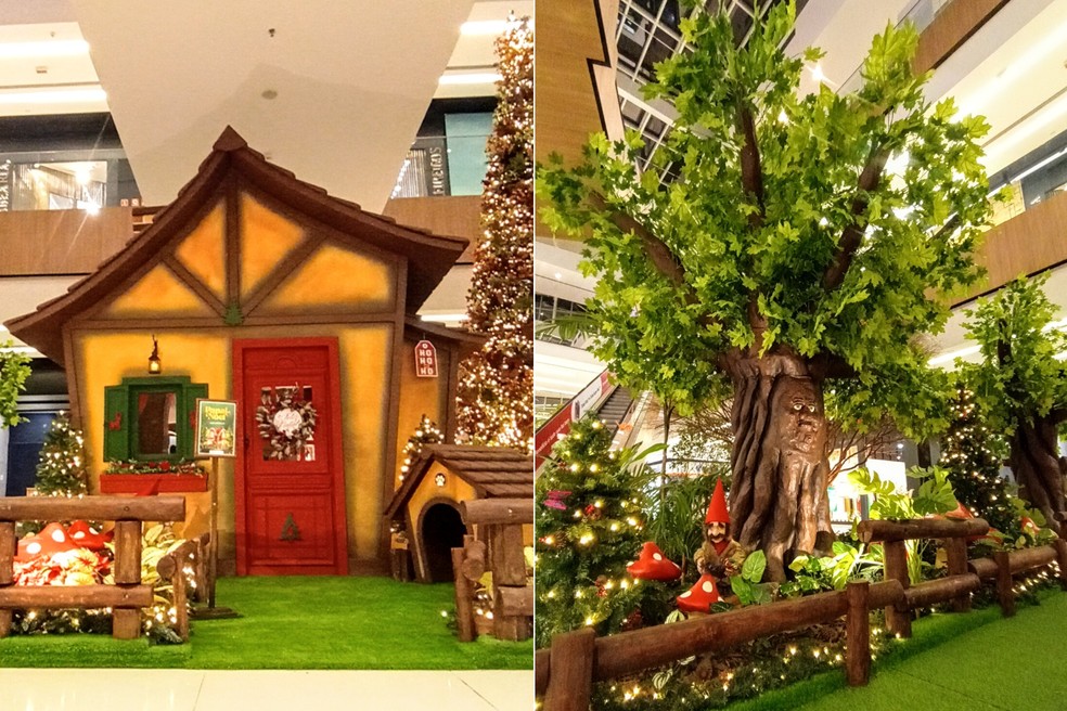 A decoração de Natal do Shopping Parque da Cidade faz alusão à natureza e às criaturas lúdicas — Foto: Shopping Parque da Cidade / Divulgação