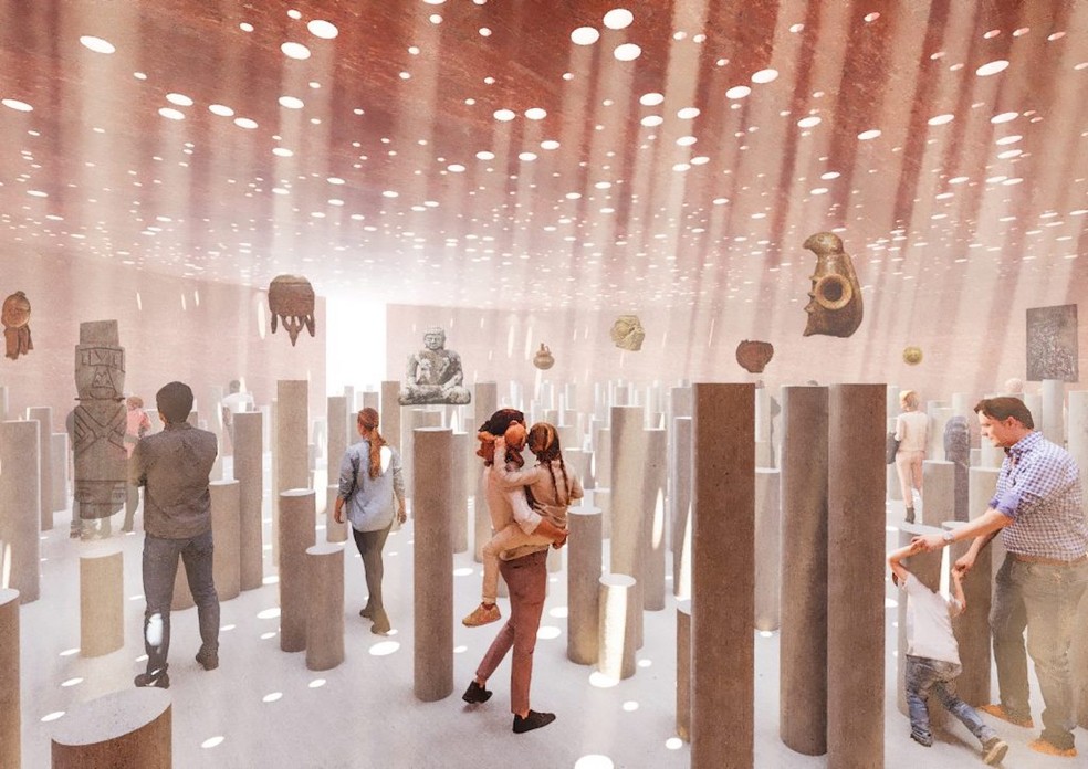 Os primeiros 600 objetos em exposição virão de uma lista de obras de arte da Interpol — Foto: Unesco / Kéré Architecture / Divulgação
