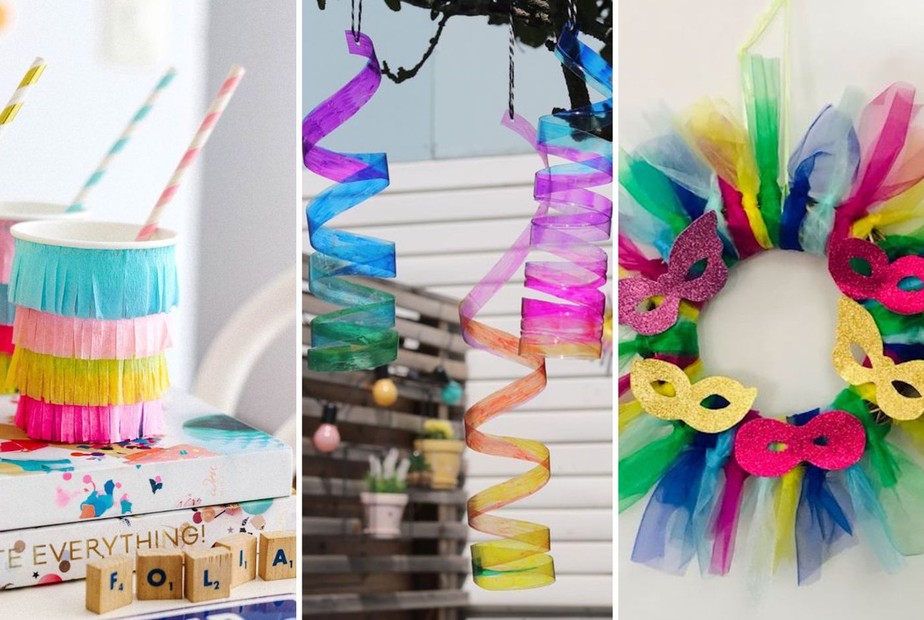 Enfeites de Carnaval: 14 ideias simples para decorar a casa!, Faça você  mesmo