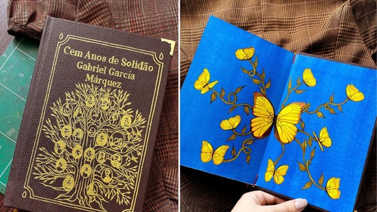 Jovem dá toque vintage a livros comuns com capas customizadas feitas à mão
