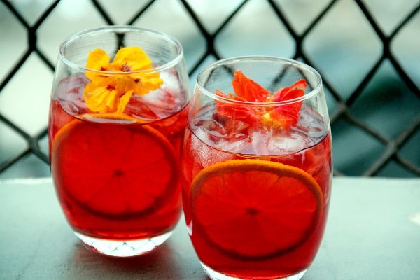 Drinque 'Olá Primavera' leva gin, aperol e suco de frutas